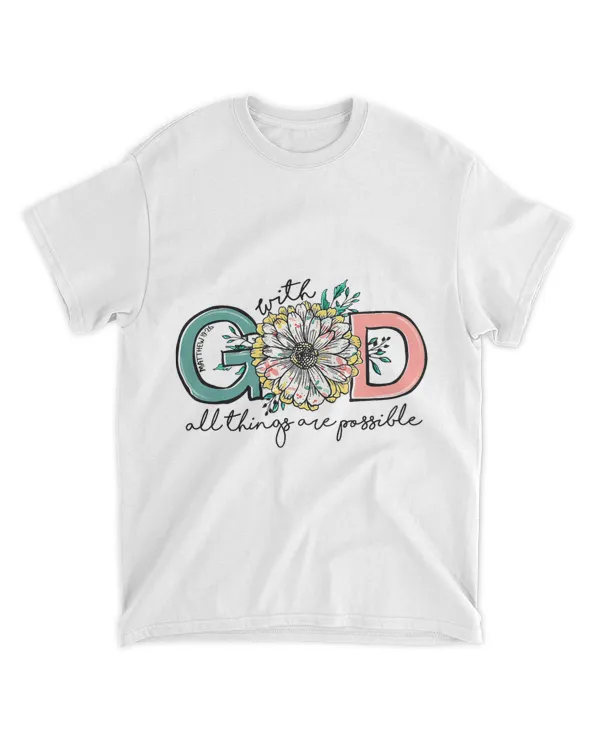 Sunflower Christian With God All Things Possible Bible Verse