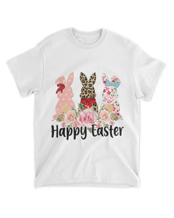 Western Country Cute Leopard Bunny Floral Bunny Happy Easter