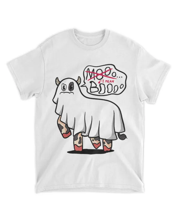 Moo I Mean Boo Funny Halloween Ghost Cow Pumpkin