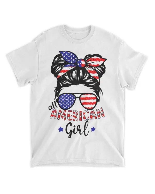 All American Girls 4th Of July Daughter Messy Bun Usa 21