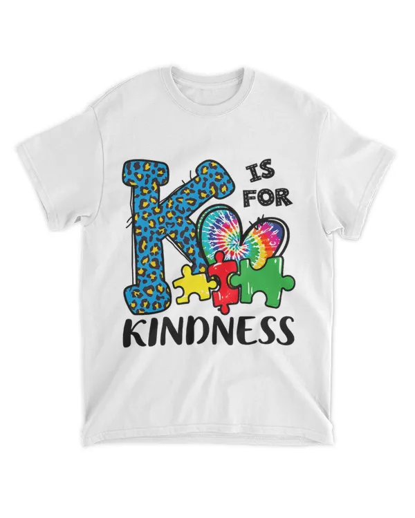 Autism Awareness K Is For Kindness Puzzle Piece Be Kind
