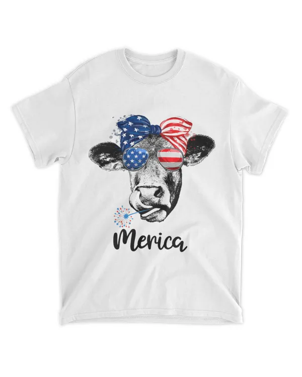 Patriotic Cow Farm Merica Sunglasses US Flag 4th of July