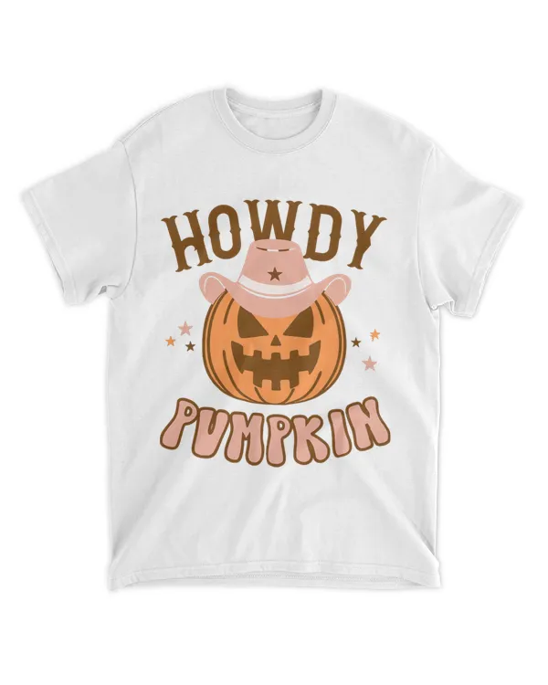 Retro Halloween Cowboy Howdy Pumpkin