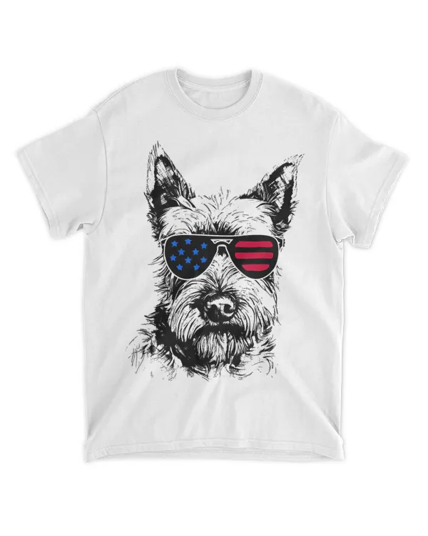 Scottish Terrier Dog 4th July America USA Flag