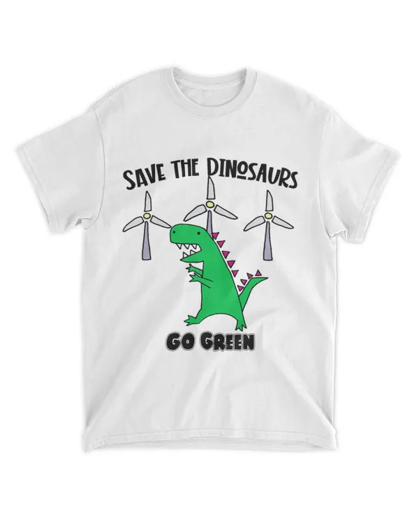 Smilealottees Funny Save the Dinosaurs Trex and Windmills
