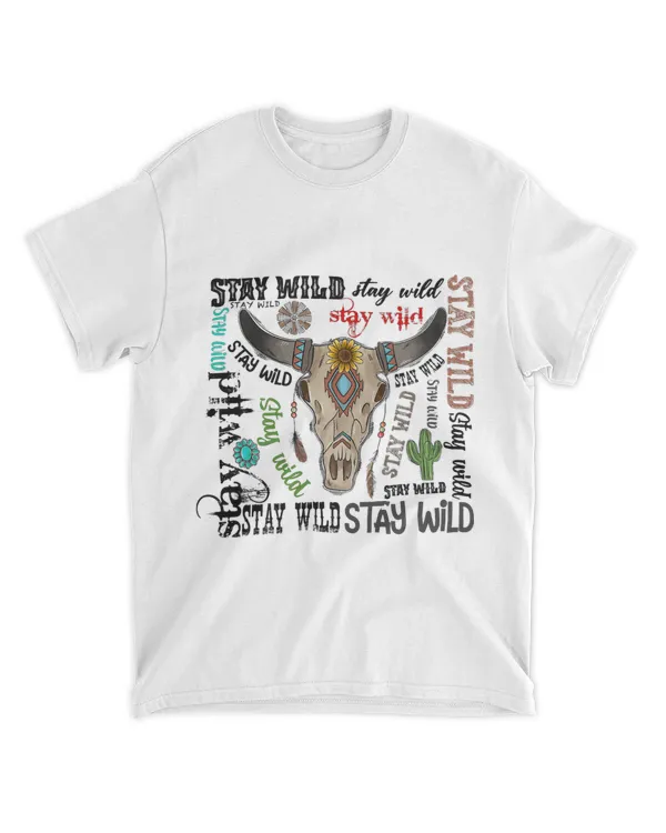 Stay Wild Bull Skull Western Cow Bull Skull Boho