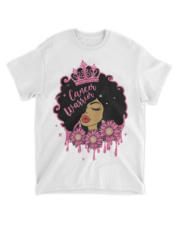 Breast Cancer Warrior Queen Black Woman Pink Crown