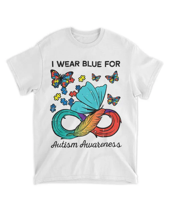 I Wear Blue For Autism Awareness Acceptance Men Women Kids