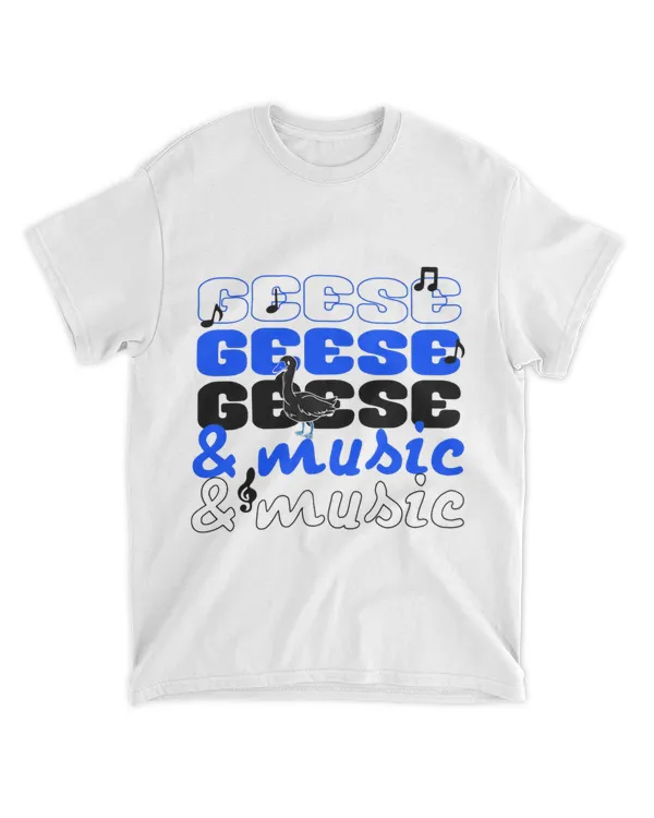 Waddling Geese Music Notes Musician Goose