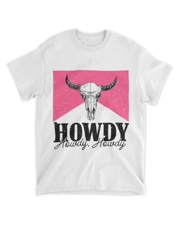 White Howdy Cow Skull Rodeo Western Country Southern Cowgirl 21