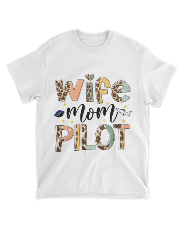 Wife Mom PILOT Life Half Leopard Boho Mothers Day Mama Life