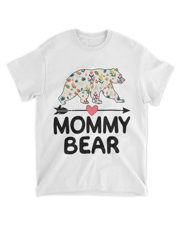 Family Mothers Day Gifts Mommy Bear Shirt Floral