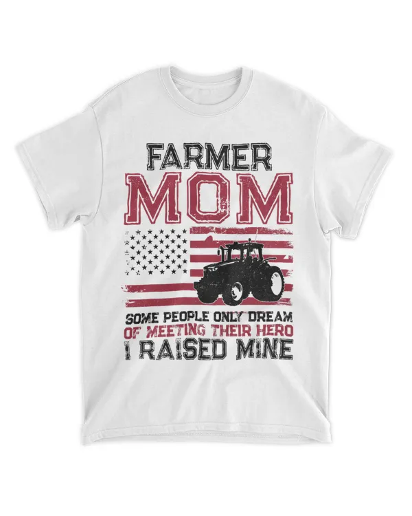 Farming Farmer Mom Mother Tractor Vintage American Flag