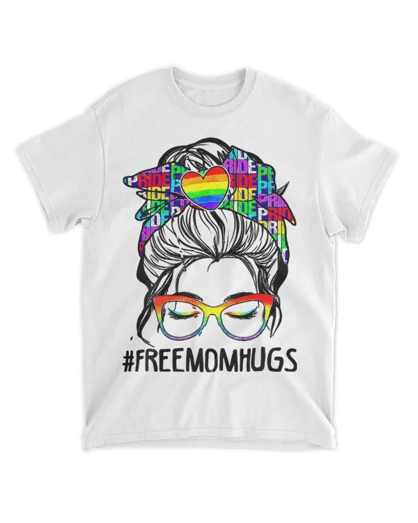 Free Mom Hugs Rainbow Heart LGBT Flag LGBT Pride Month 21