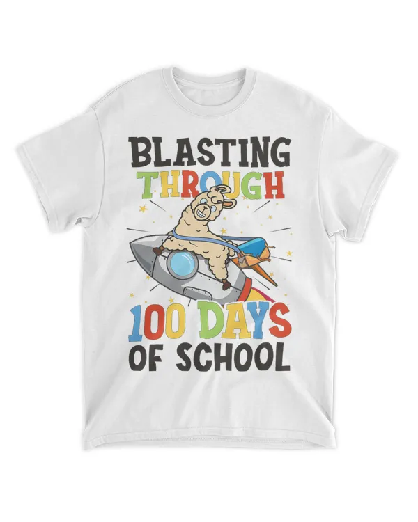 Funny 100th Day Of School Shirt Kids Student Llama Lover 23