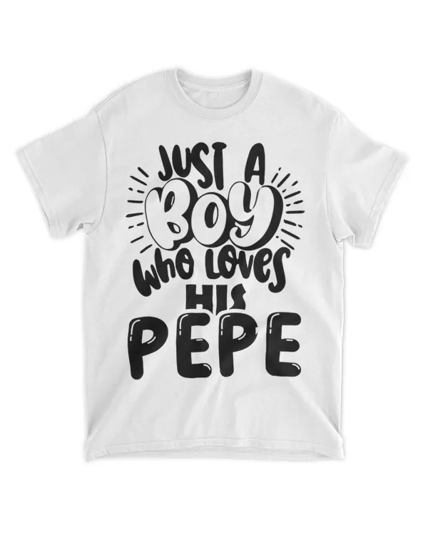 Mens Just a Boy Who Loves His Pepe Funny Bubble Design