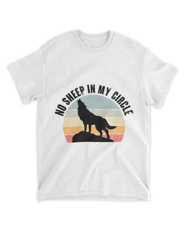 No Sheep In My Circle Wolf Vintage Sunset