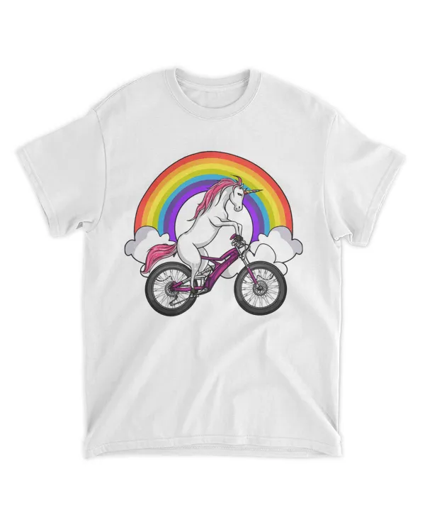 Unicorn Riding A Bike Shirt Cute Cycling Lovers Gift