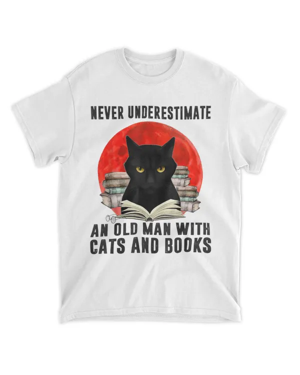 Never Understimate An Old Man With Cats And Books QTCAT091222A9
