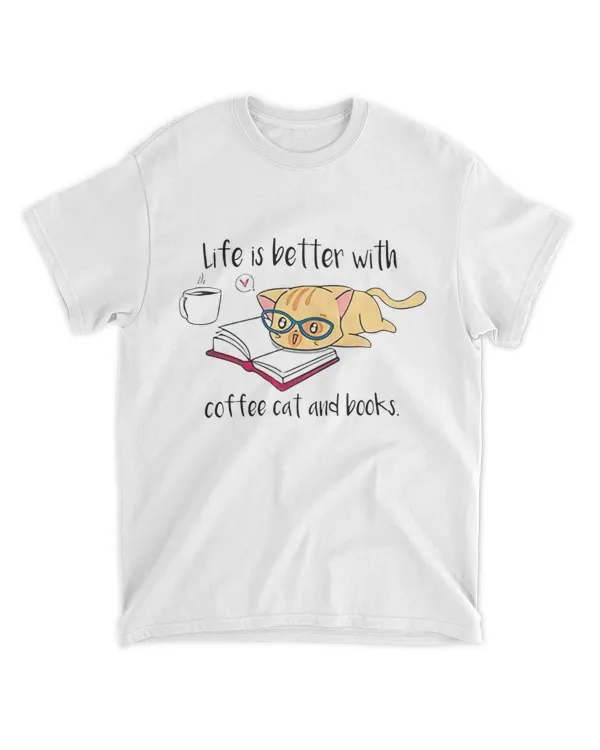 Life Is Better with Coffee Cats And Books - Cat Lover V1 QTCAT091222A6