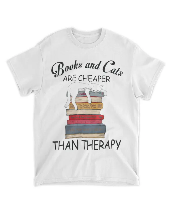 Books And Cats Are Cheaper Than Therapy QTCAT191222A6