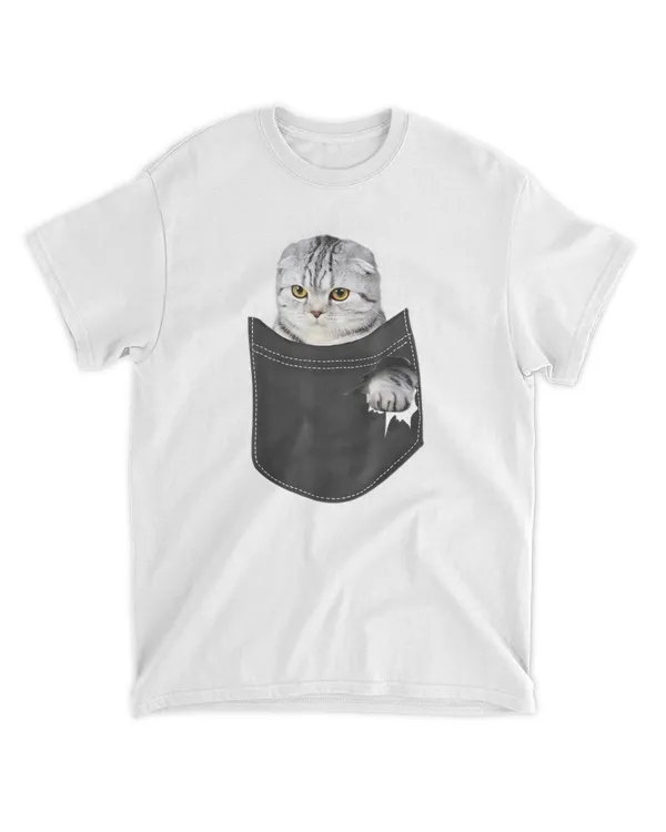 Scottish Fold Cats in Pocket T-Shirt Cats HOC010423A11