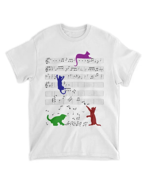 Cute Cat Music Notes Funny Kitty Musician HOC070423A4