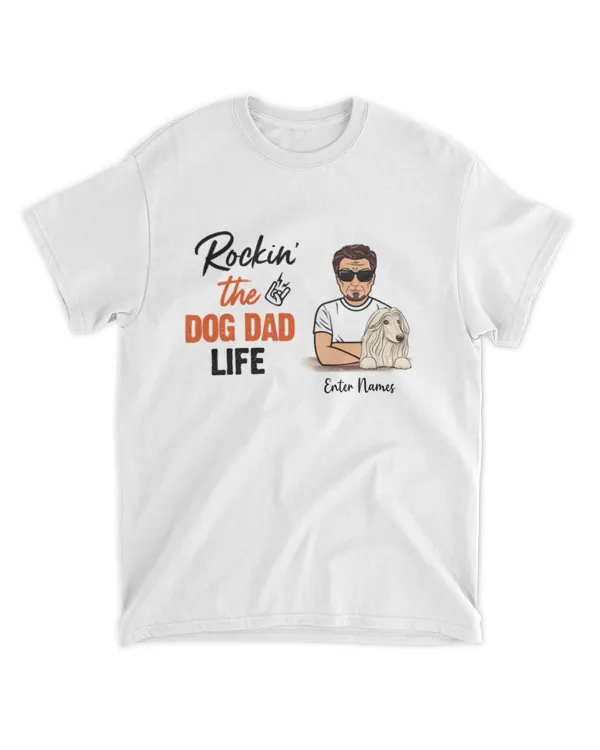 Rockin‘ Dog Dad Life Old Man Personalized Shirt, Dog Lover Shirt, Father's Day Gift