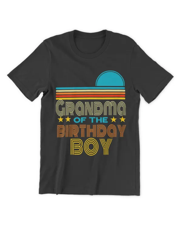Grandma Of The Birthday Boy Shirt Retro Family Matching