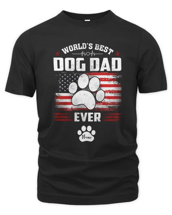 World's Best Dog Dad Ever Personalized Shirt, Dog Paw Shirt, Gift For Dog Lover, Gift For Dad
