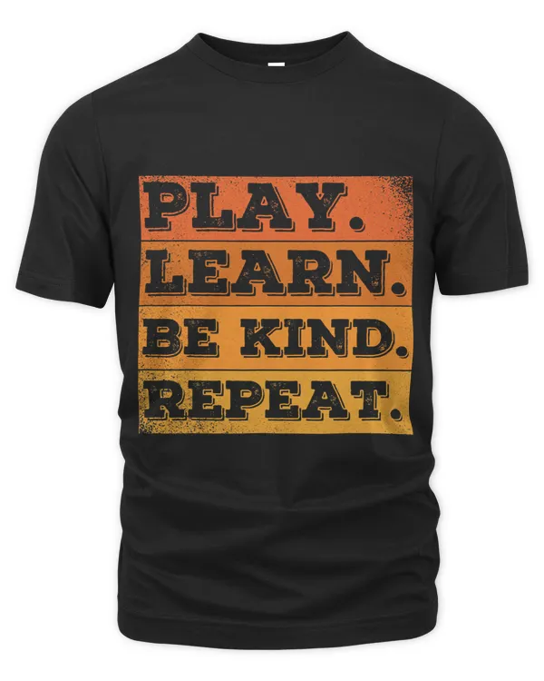 Vintage Play Learn Kind Repeat Kindness Unity Day Orange