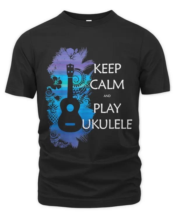 KEEP CALM and PLAY UKULELE Tribal colorful Music Lover