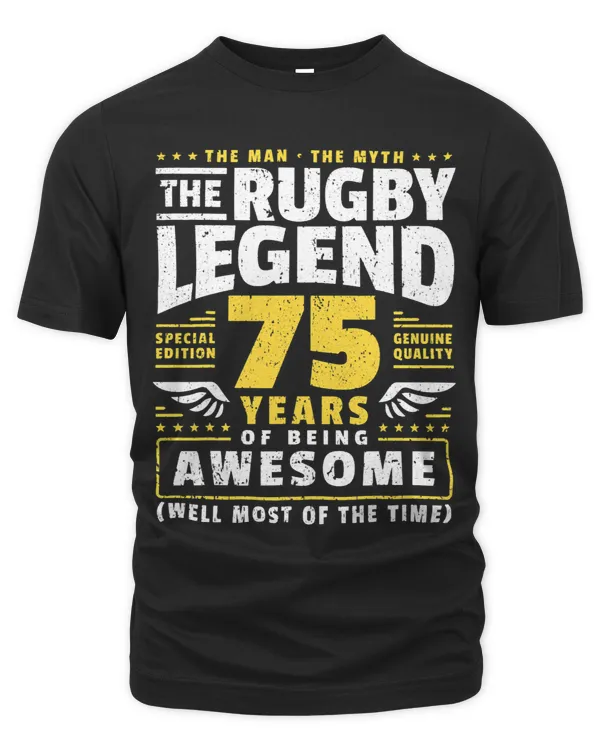 Mens 75th Birthday Rugby Player 75 Years