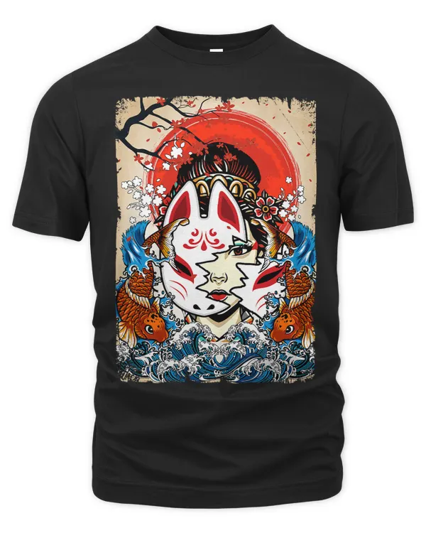 Geisha Japanese Fox Mask Koi Fish