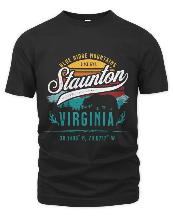 Staunton VA Virginia Retro Sun Blue Ridge Mountains Souvenir