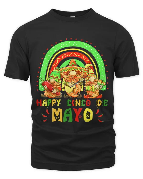 Rainbow Cute Gnomes Happy Cinco De Mayo Peppers Men Women