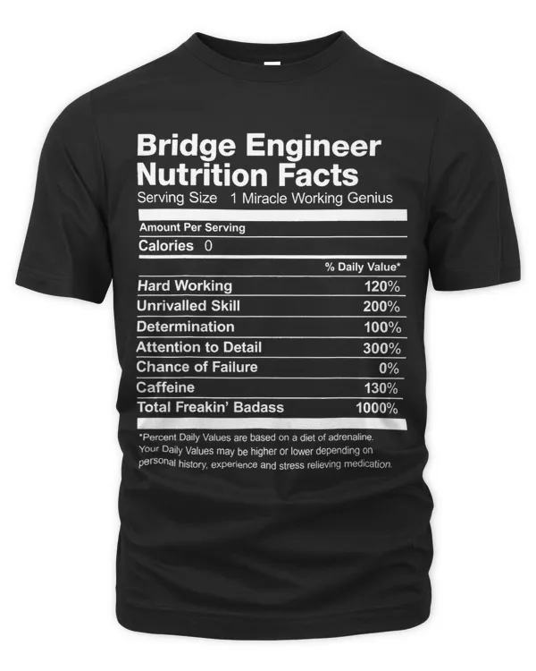 Bridge Engineer Nutrition Facts List Funny