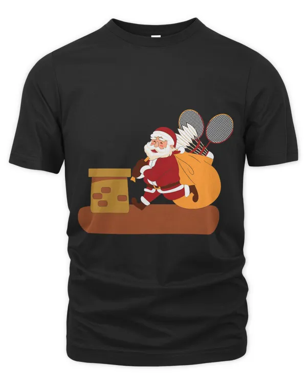 Christmas Santa Badminton Xmas Funny Graphic