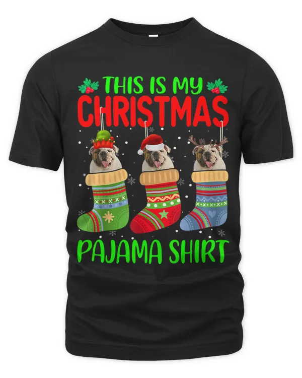 Xmas This Is My Christmas Pajama English Bulldog Dog Lover