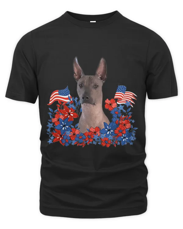 Xoloitzcuintli Independent Flowers Dog American Flag