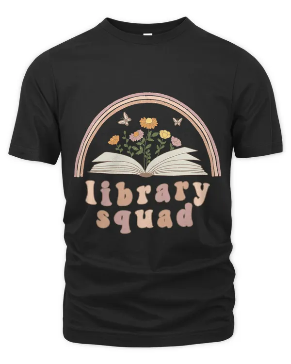 Library Squad Librarian Books Reading Butterfly Wildflowers
