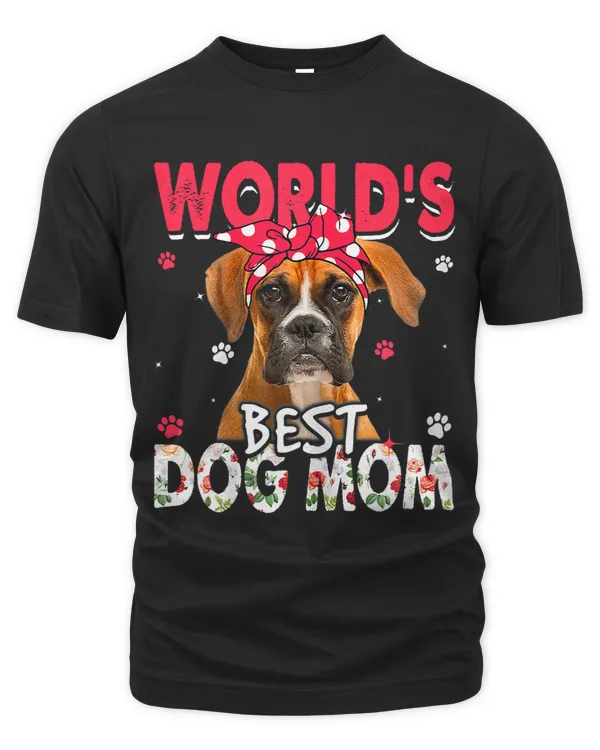 Womens Worlds Best Boxer Dog Mom Funny Mothers Day