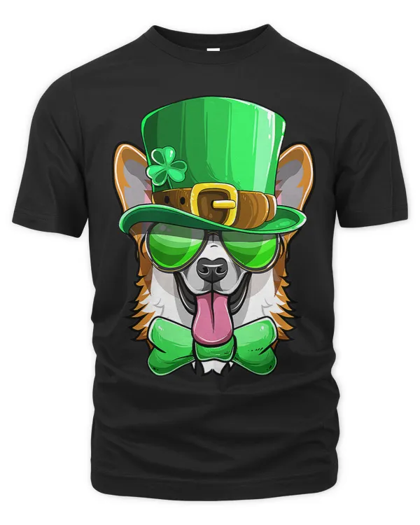 Welsh Corgi St Patricks Day Boys Kids Mens Leprechaun Lover