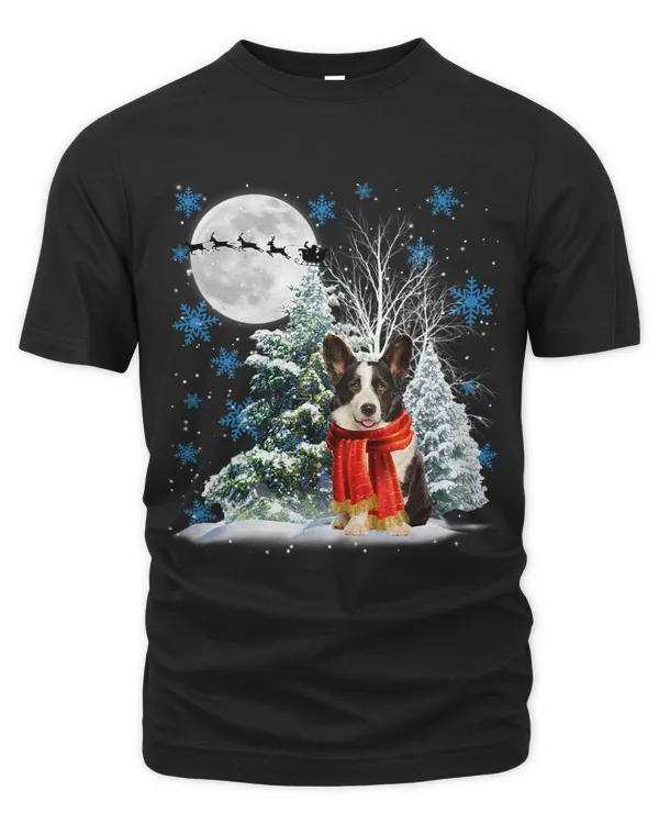 Welsh Corgi Under Moonlight Snow Christmas Pajama 62