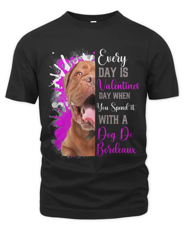 Womens Funny Valentines Day Dog De Bordeaux Mom Mother Owner Pink