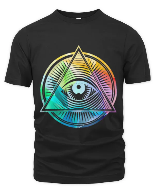 Colorful Emo Rainbow Pyramid Eye All Seeing Eye Mystical