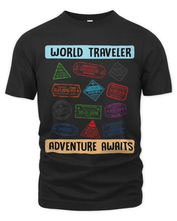 Worlds Traveler Adventure Awaits Stamps Traveling Travel