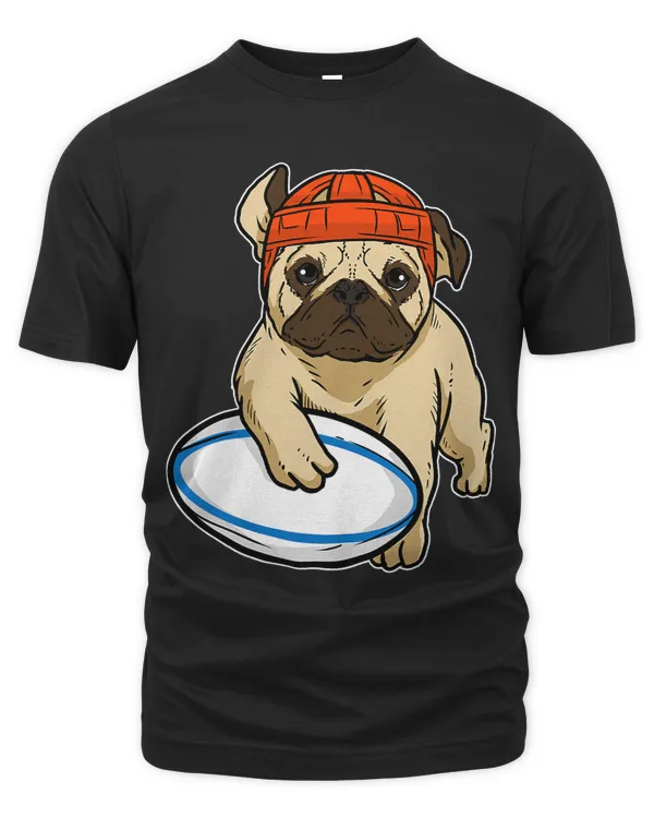 Cute Pug Playing Rugby Dog Lover Rugby Player Costume