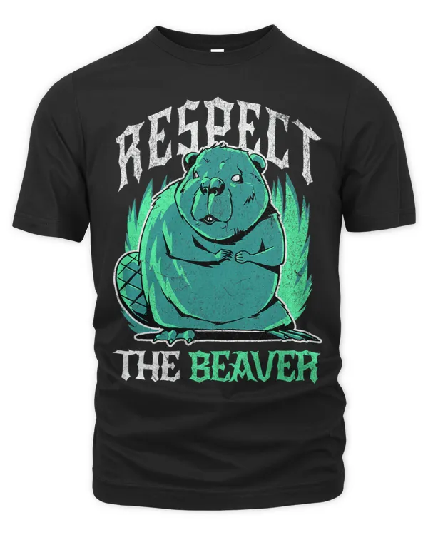 Respect The Beaver Cute Animal Nature Lover Rodent Retro