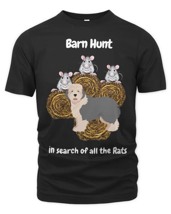 Funny Barn Hunt in search of rats with an English Sheepdog